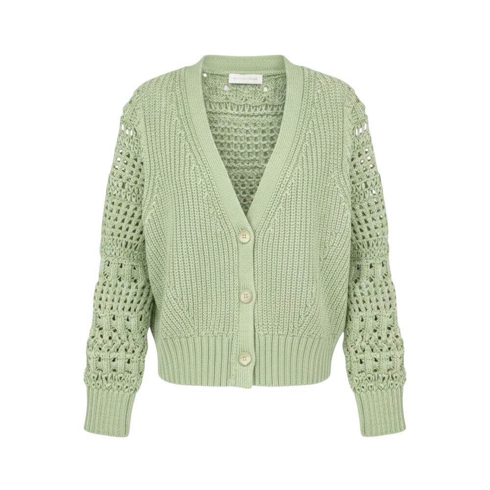 JONATHAN SIMKHAI Ambrose Crochet Cardigan in Sage S